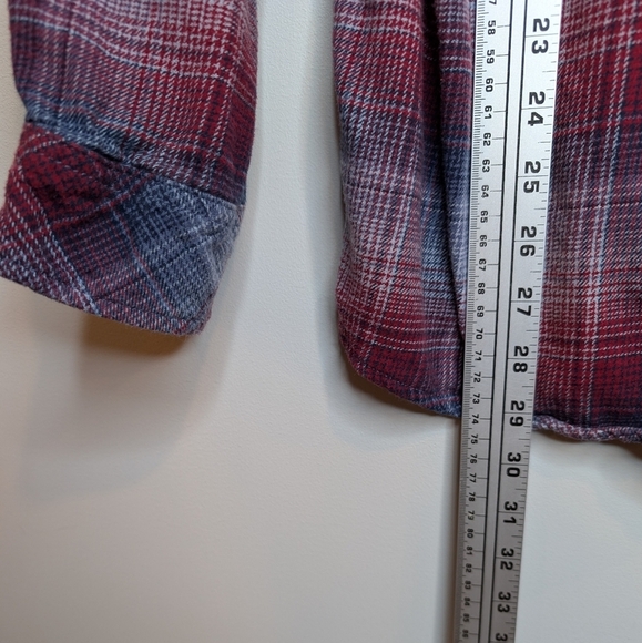Men's Hurley Blue Red White Flannel Plaid Button-Down Shirt XXL - Picture 7 of 12
